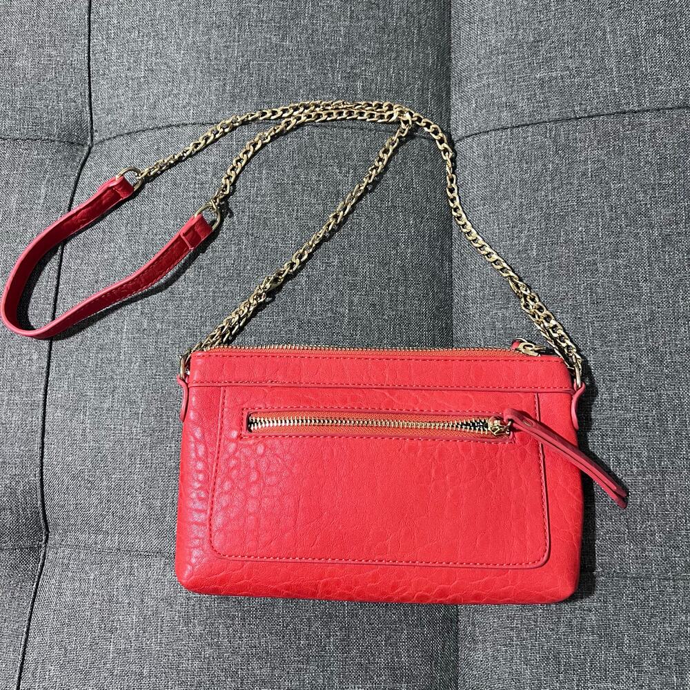 MMS Clutch Crossbody Purse Women Small Red Gold Chain Elegant Evening